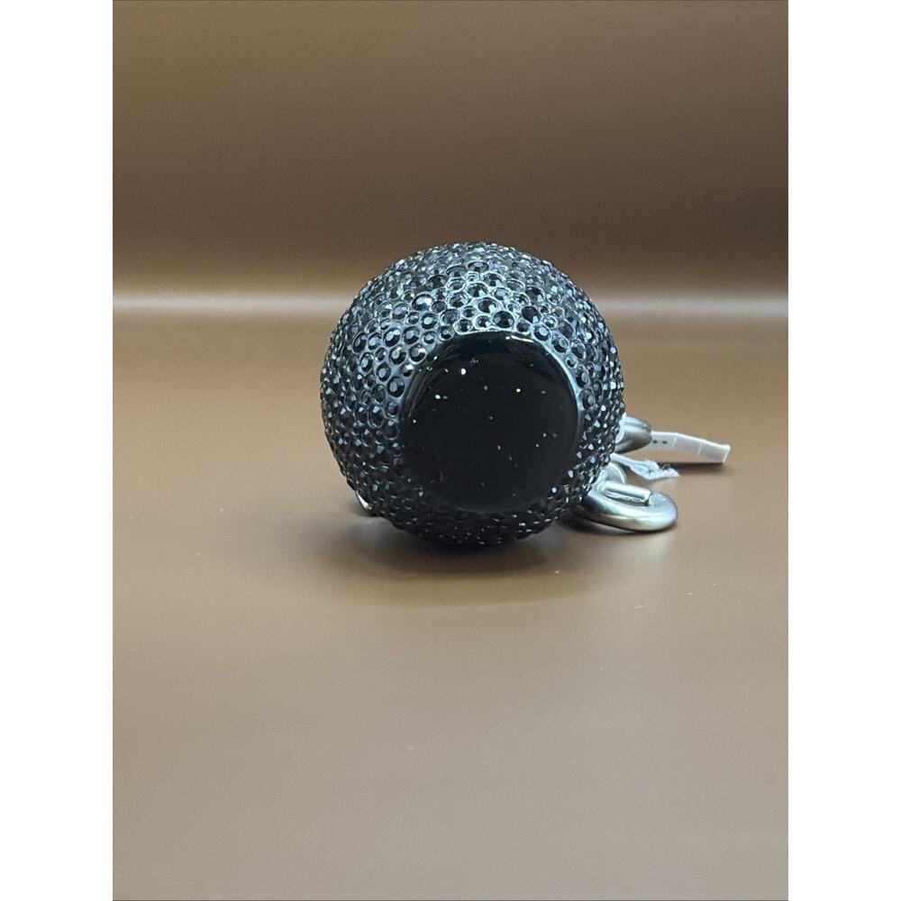 Coach Resin Crystal Apple Bag Charm Keychain Silver / Black CCD29 Ships Same Day - Picture 3 of 4
